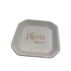 White and Gold Shine Bright Trinket Dish